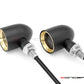 MAX "DERBY" Black + Brass CNC Machined Alum Classic Mini LED Indicators / Turn Signals