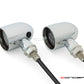 MAX "DERBY" Chrome + Black CNC Machined Alum Classic Mini LED Indicators / Turn Signals