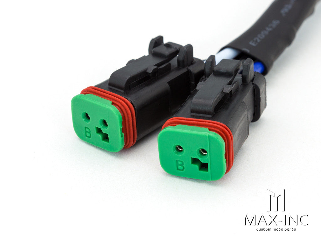 H4 To Deutsche Plug LED Light Bar Headlight Splitter Adapter - Hi / Lo Beam