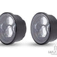 Harley Dyna Fat Bob Twin LED Headlight Set - 2100LM Low/2800LM High, 6000K, Cast Alloy, Plug-and-Play (2008-2017)