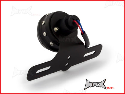 Matte Black Studded Retro Style LED Stop / Tail Light - Smoked Lens