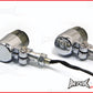 Chrome Aluminium Classic Barrel LED Turn Signals / Indicators - Smoked Lense