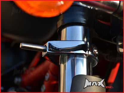 Harley Davidson Fork Mount Turn Signal Relocation Chrome Brackets - 41mm