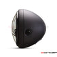 7.7" Matte Black + Contrast Multi Projector LED Headlight + Anarchy Grill Cover-Side