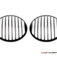 Classic Vent Design 7" Black + Contrast Cut CNC Aluminum Headlight Guard Covers - Pair