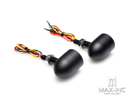 Black Bobber Alloy Integrated LED Stop / Tail Lights + Turn Signals