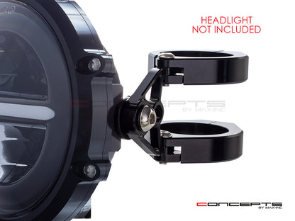 MAX Corto Black CNC Machined Headlight Brackets - Fits Fork Sizes 32 - 59mm