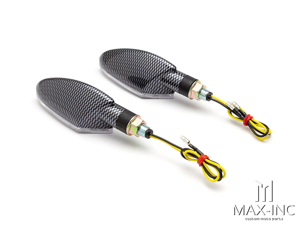 Carbon Pattern Full Size Spear Head LED Turn Signals / Indicators - Emarked