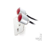 Universal Double Cat Eye Chrome LED Stop / Tail Light - Red Lens