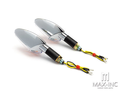 Chrome Amber Inner Lens LED Turn Signals / Indicators - Emarked