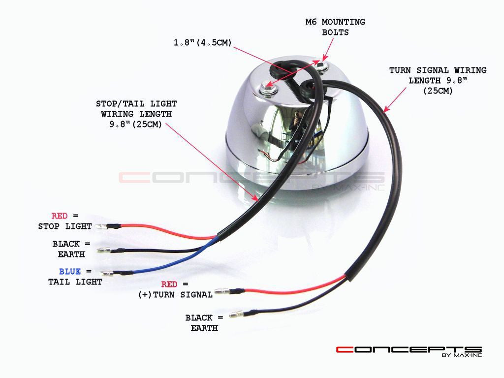 Pair Of Chrome Vintage Style Integrated LED Stop + Tail + Turn Signals - Smoked Lense