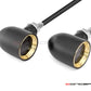 MAX "DERBY" Black + Brass CNC Machined Alum Classic Mini LED Indicators / Turn Signals
