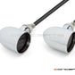 MAX "DERBY" Chrome + Black CNC Machined Alum Classic Mini LED Indicators / Turn Signals