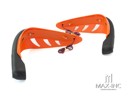 ORANGE Universal Hand Guards with Integrated Amber LED Turn Signals