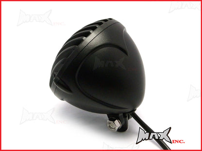 4.5 INCH Matte Black Alloy Scalloped Vintage Grill Headlight - 12v / 35w