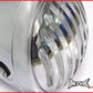 6.75 INCH Chrome Prison Bar Grill Metal Headlight - H4 / 55w Halogen Bulb