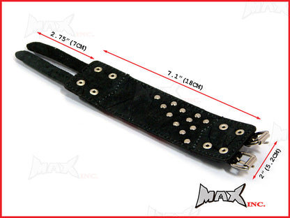 American Flag Bikers Black Wristband - PU Leather