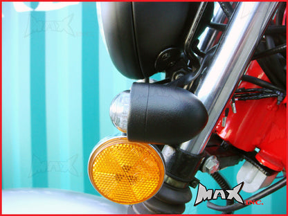 Matte Black Aluminium Classic Style LED Turn Signals / Indicators - Smoked Lense