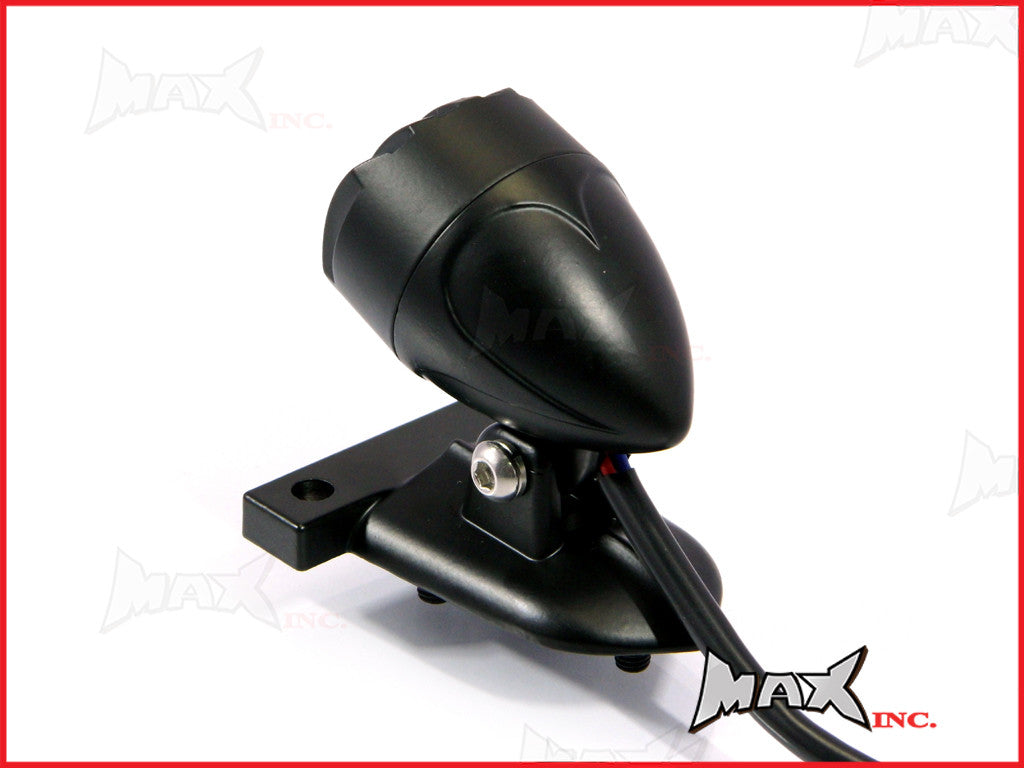 Matte Black Aluminium Mini Prison Grill LED Stop / Tail Light - Red Lense