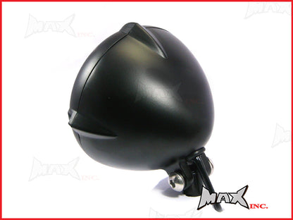 5.5 INCH Matte Black Aluminium Vintage Style Bottom Mount Headlight - 12v / 35w