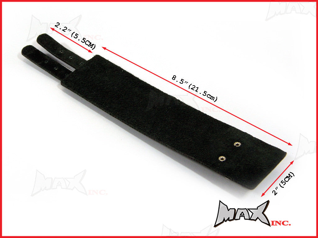 Black Dual Strap Bikers Wristband - PU Leather