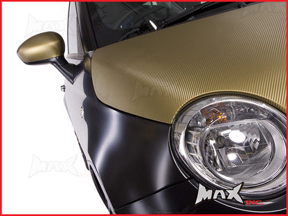 High Grade Self Adhesive Gold 3D Carbon Fiber Vinyl Wrap - 45cm x 37cm
