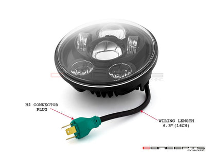 5.75" Black Six Projector LED Headlight Insert - 45w