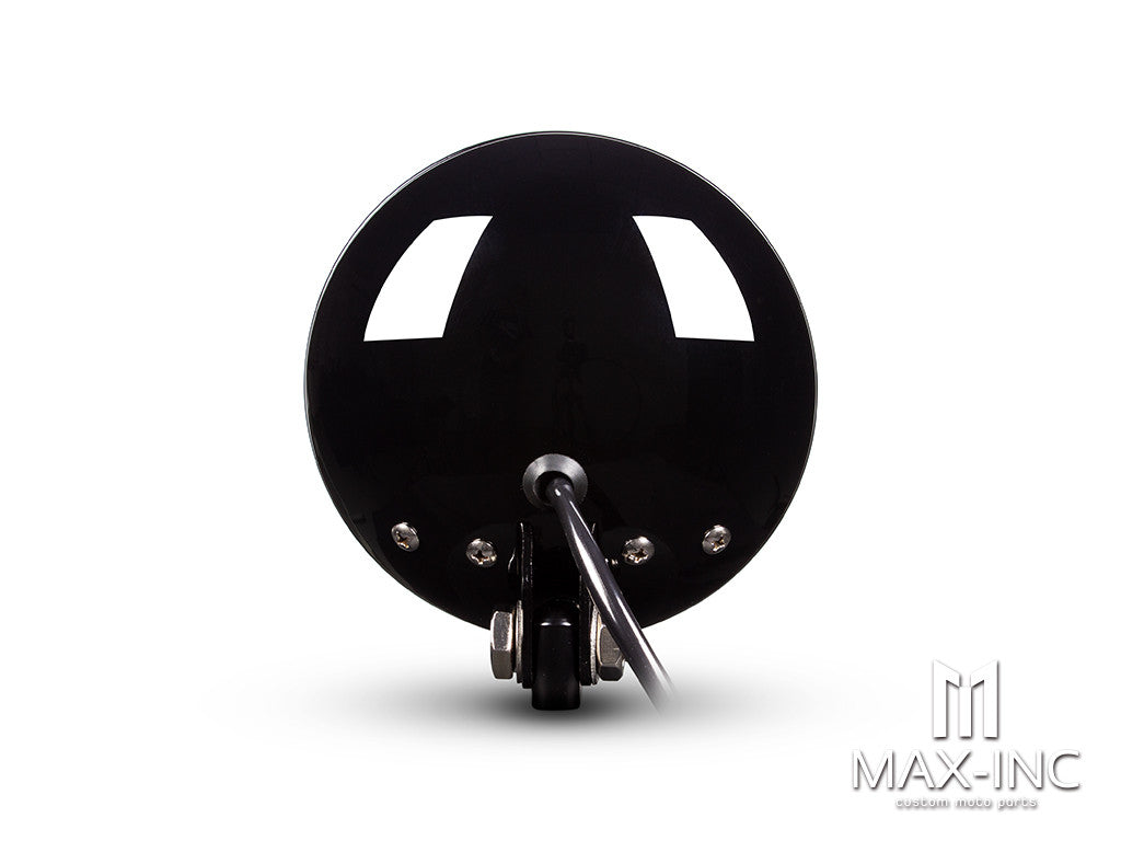 5" Gloss Black Metal Shallow Bottom Mount Custom Headlight