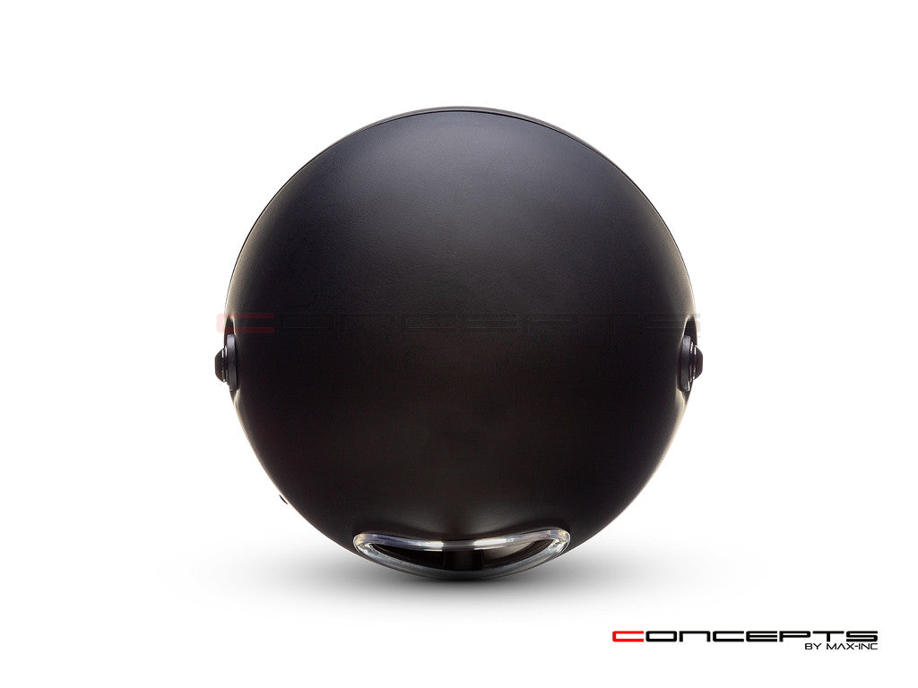 7.7" Matte Black + Contrast Multi Projector LED Headlight + Rukis Grill Cover-Back