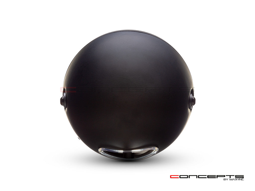 7.7" Matte Black Multi Projector LED Headlight + Vent Grill Cover-Back