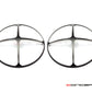 Cross Design 7" Black + Contrast Cut CNC Aluminum Headlight Guard Covers - Pair