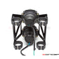 Max Dual Stacked Streetfighter Motorcycle Headlight – Universal Adjustable Brackets (32-59mm), High/Low Beam & Side Light, ABS Grille