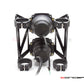 Max Dual Stacked Streetfighter Motorcycle Headlight – DOT-Compliant, Adjustable Fork Clamps (32-59mm), High/Low Beam & Side Light