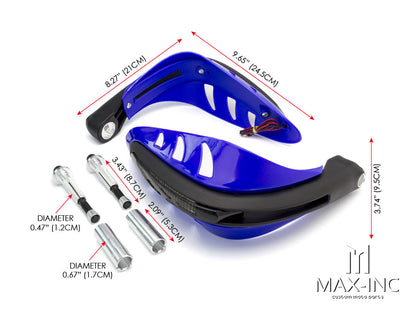 BLUE Universal Hand Guards with Integrated White LED Daytime Running Lights