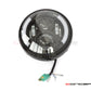 7.7" Gloss Black Metal LED Headlight - 60W 3000LM, DRL+Turn Signals, H4, 6000K