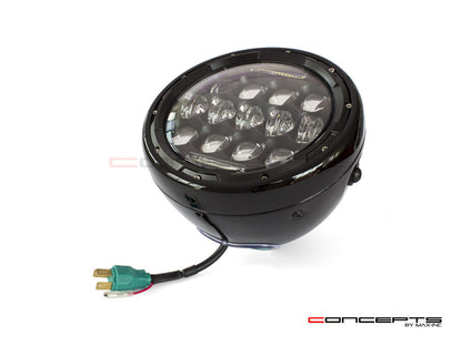 7.7" Gloss Black Metal Multi Projector LED Headlight