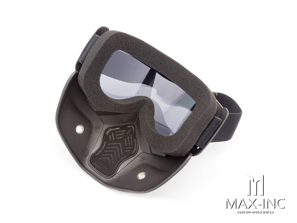 Open Face Helmet Bikers Full Face Mask / Goggles - Smoked Lens