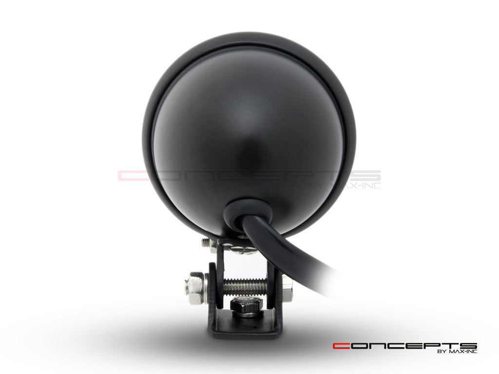 Matte Black Mini Bates LED Stop / Tail Light - Smoked Lens