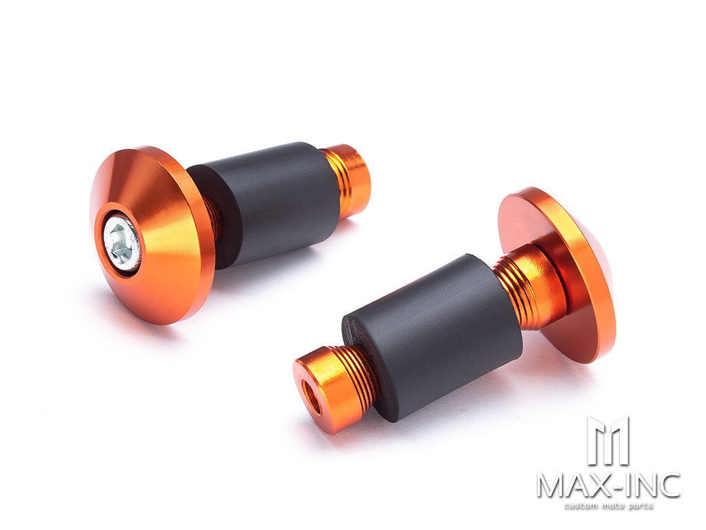 Orange Anodized CNC Machined Aluminum Bar Ends - 7/8"(22mm)
