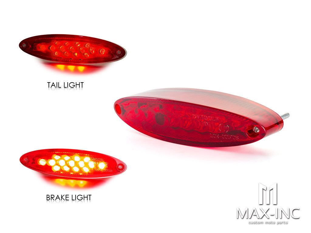 Universal Oval LED Stop / Tail Light - Red Lens