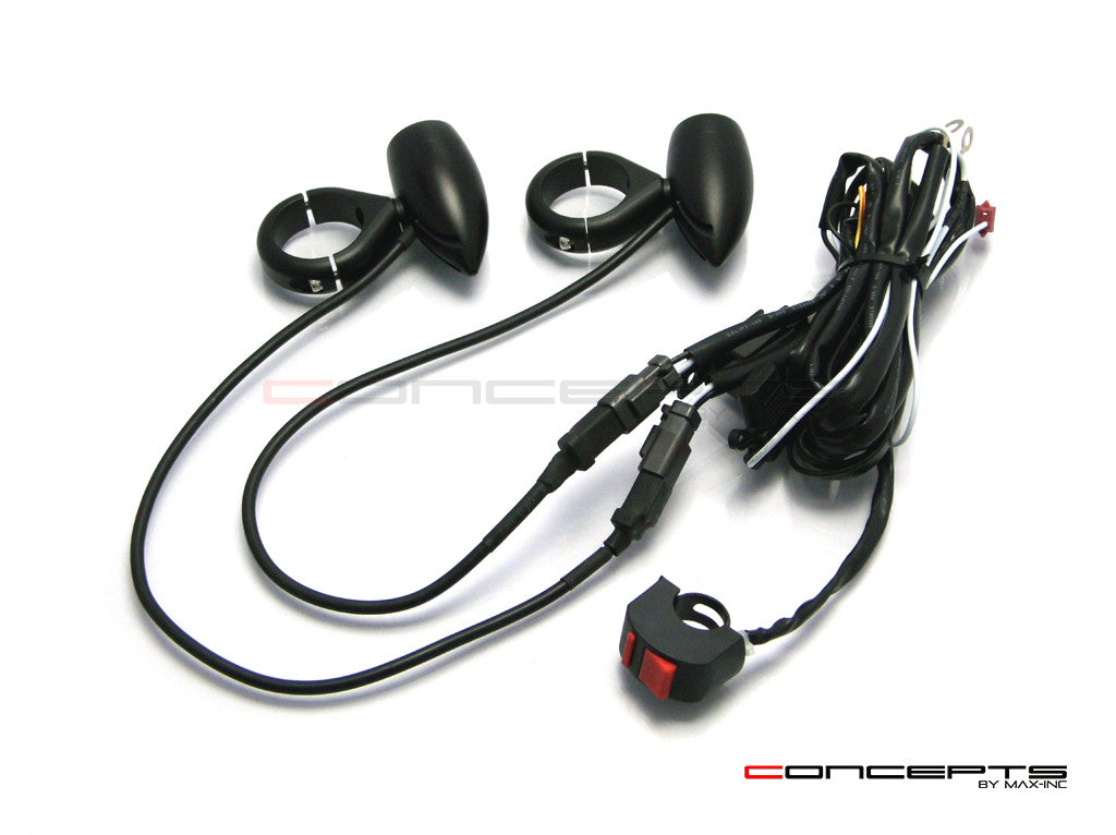 Motorcycle fog lenses and LED spot lights