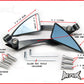 Pair Of Black CNC Machined Billet Aluminium Razor Mirrors - M8 & M10 Thread Kit