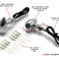 MAX Chubby Chrome Machined Aluminium Micro LED Indicators / Turn Signals