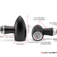 MAX LADZ Black + Natural CNC Machined Alum Mini Rear LED Indicators / Turn Signals + Running Lights - Red