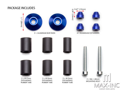 Blue Anodized CNC Machined Aluminum Bar Ends - 7/8"(22mm)