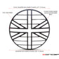 Union Jack Grill Design 7" Black CNC Aluminum Headlight Guard Cover