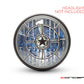 Star Design 7" Black + Contrast Cut CNC Aluminum Headlight Guard Cover