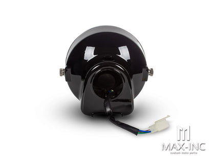 6" Black & Chrome Universal CB Style Headlight - Emarked