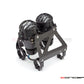 Max Dual Stacked Streetfighter Motorcycle Headlight – Universal Adjustable Brackets (32-59mm), High/Low Beam & Side Light, ABS Grille
