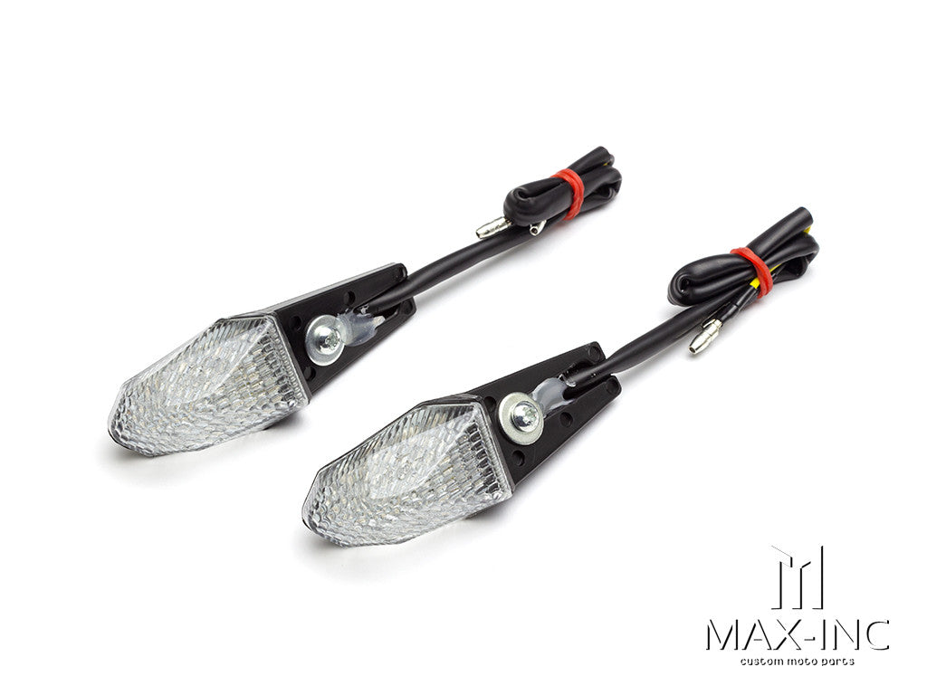 Black License Plate Mount Mini LED Turn Signals / Indicators - Emarked